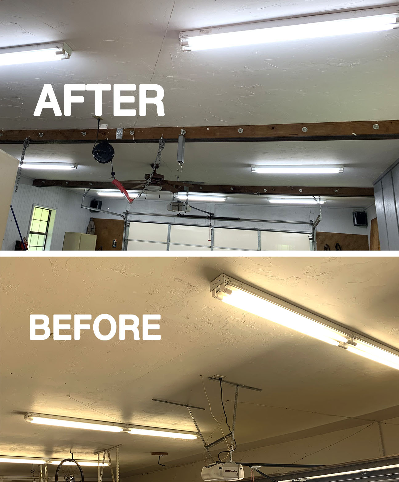 Garage LED before and after