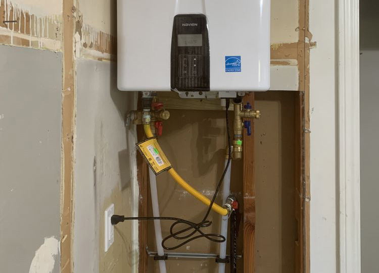 Hot water heater and outlet