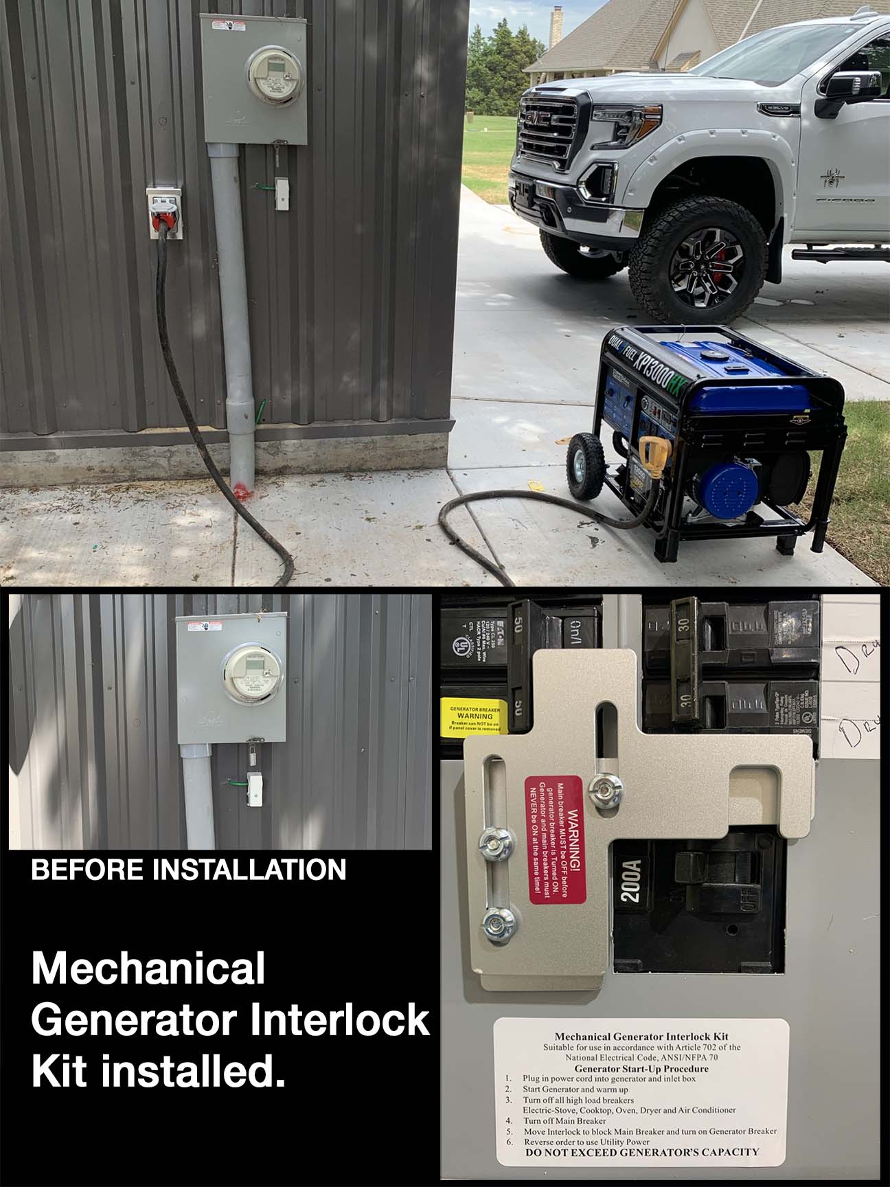 Generator before and after